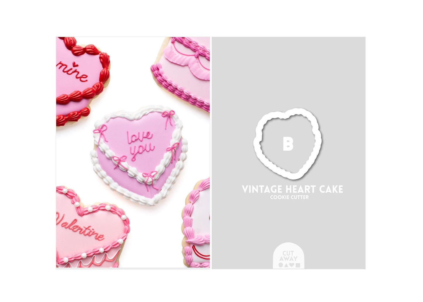 Vintage Heart Cakes Cookie Cutter