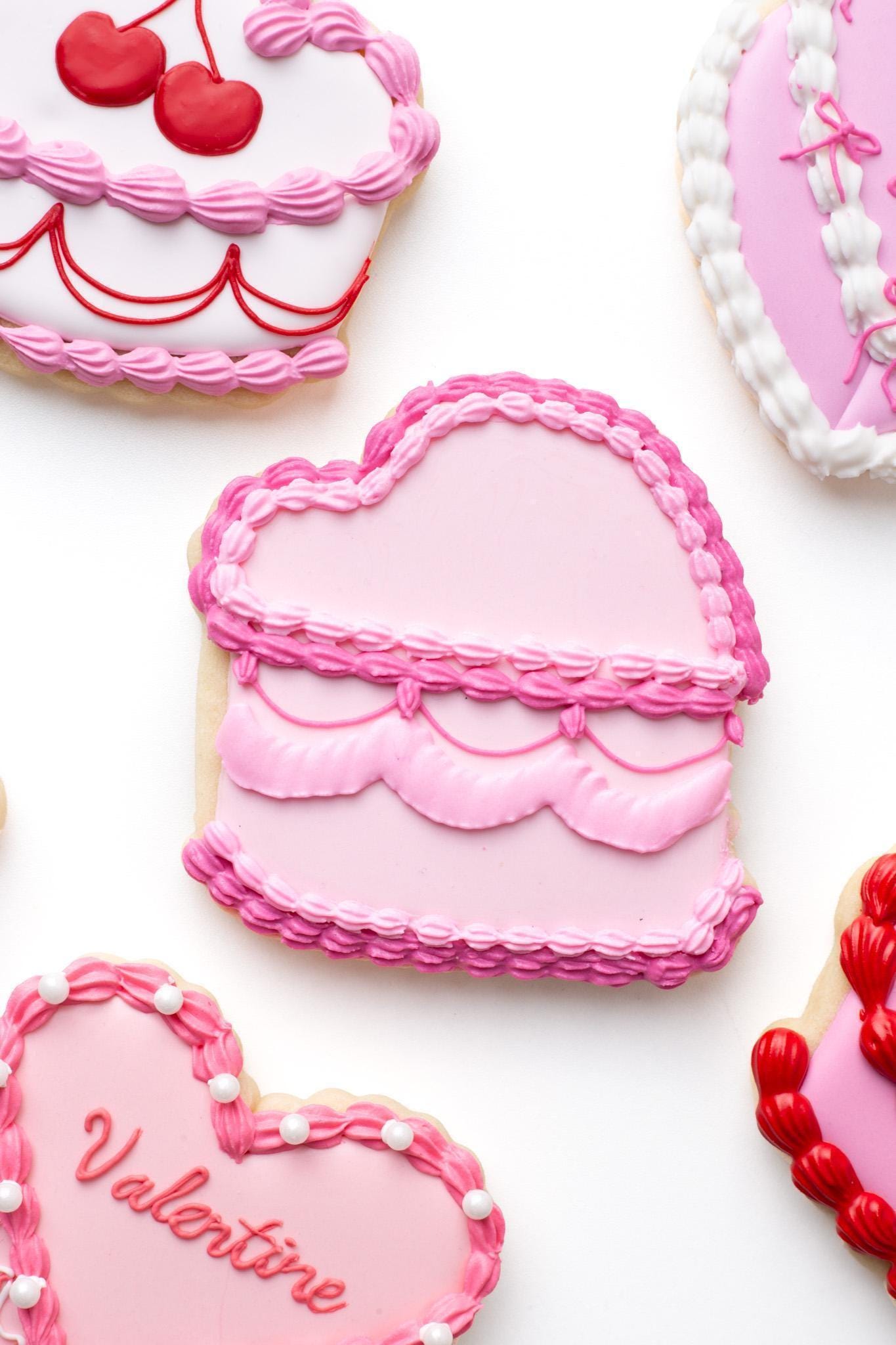 Vintage Heart Cakes Cookie Cutter