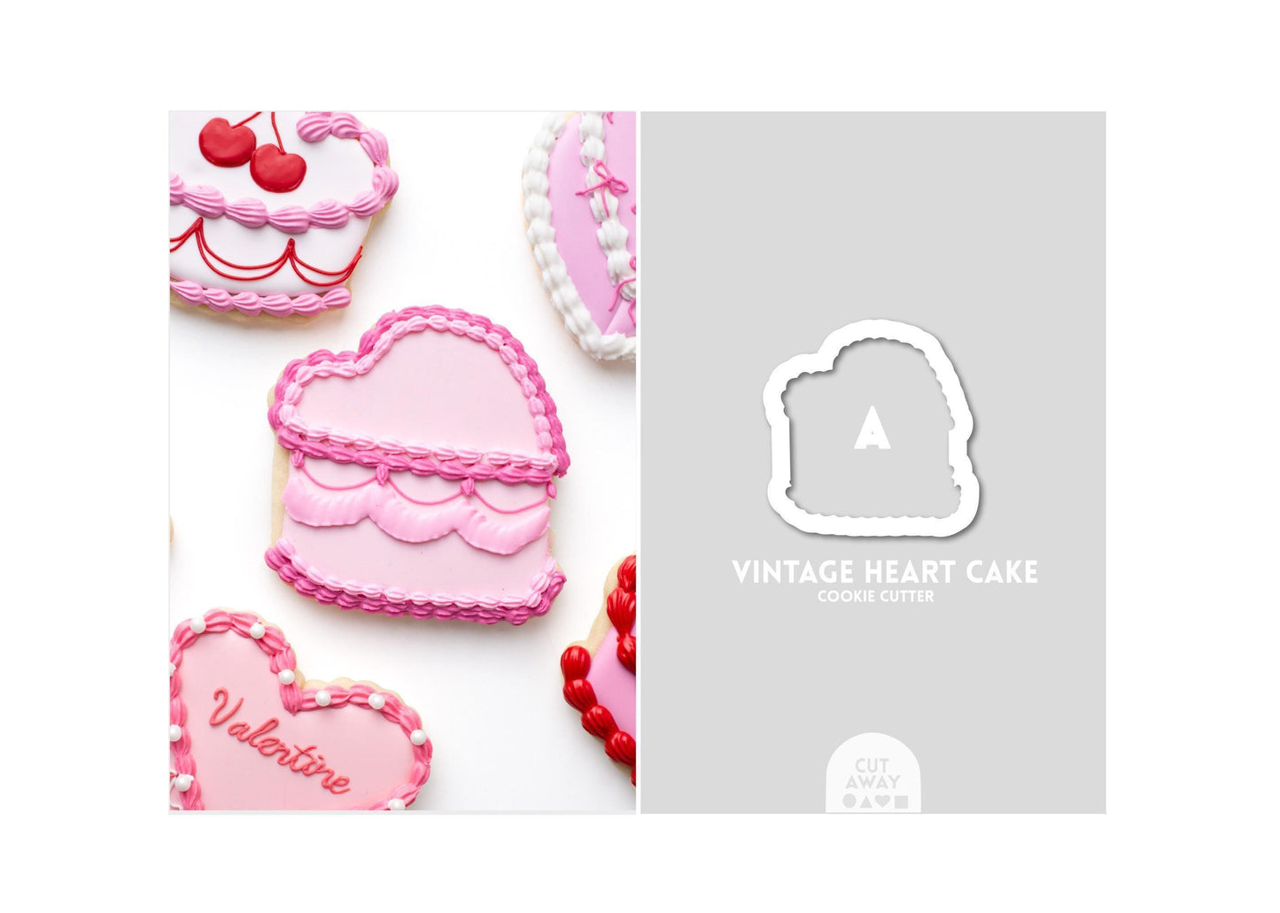 Vintage Heart Cakes Cookie Cutter