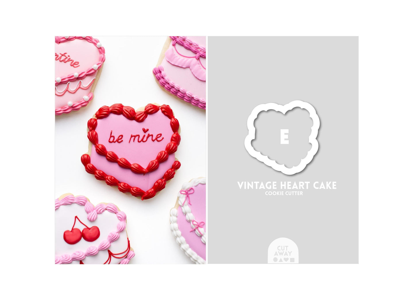 Vintage Heart Cakes Cookie Cutter