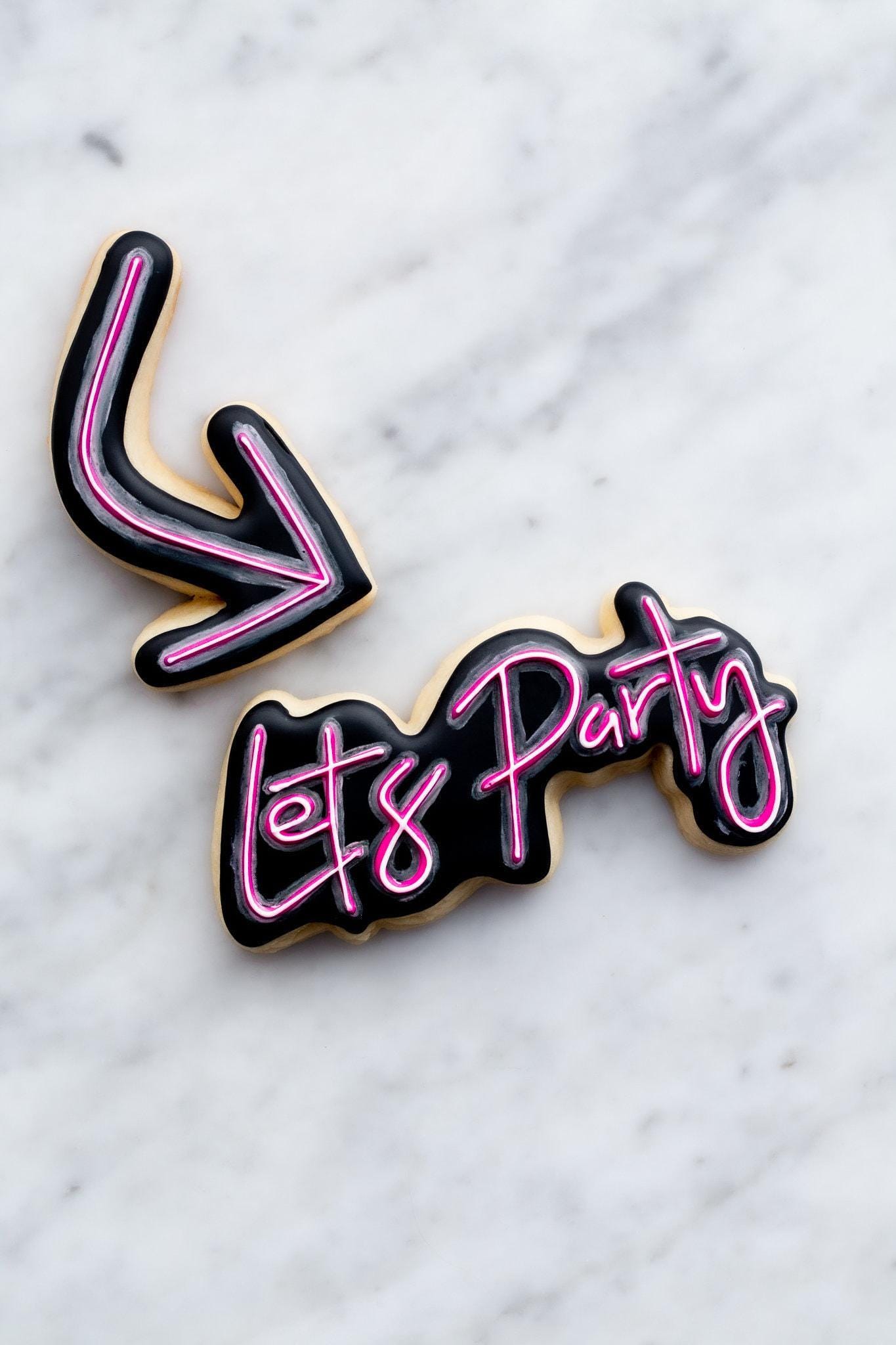 Let's Party Neon Sign Cookie Cutter
