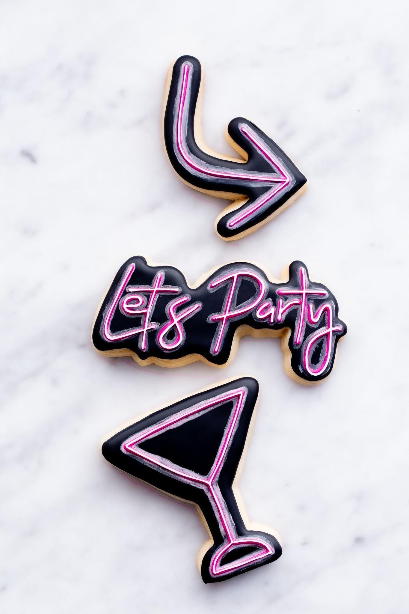 Let's Party Neon Sign Cookie Cutter