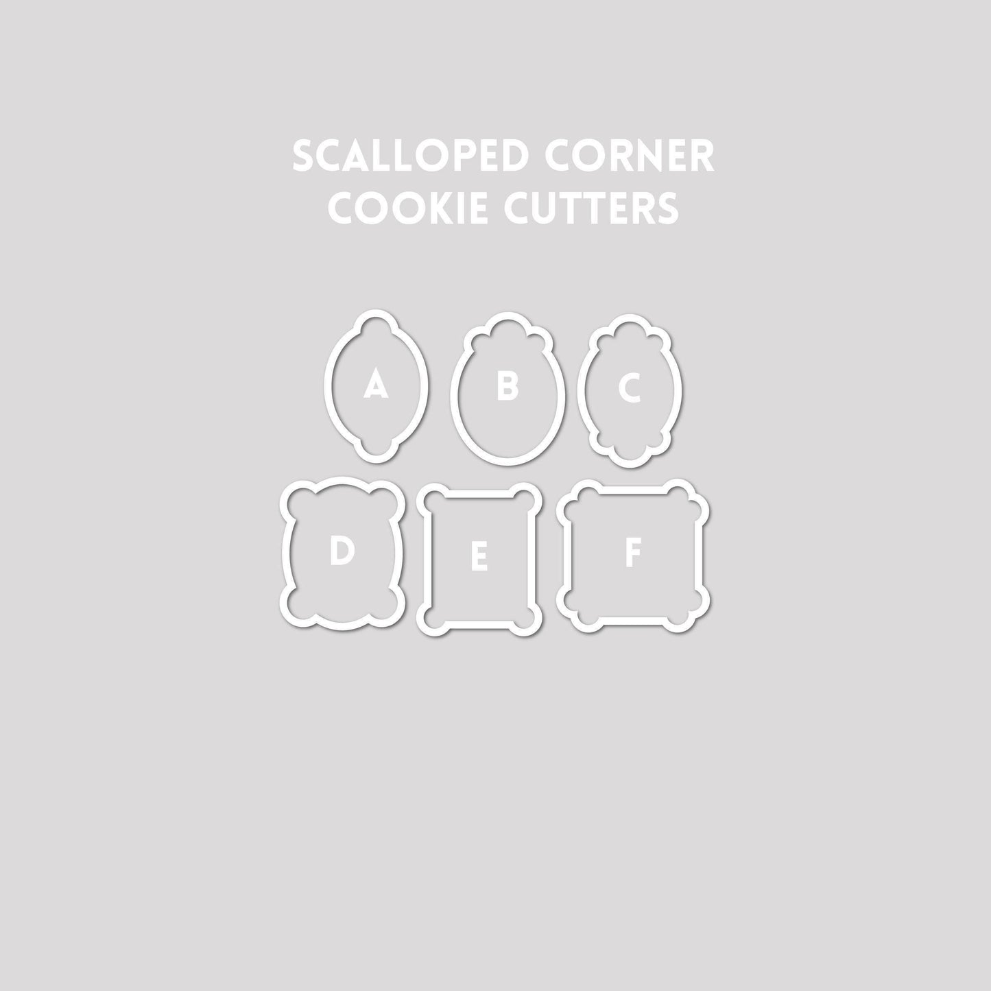 Scalloped Corner Shapes Cookie Cutters