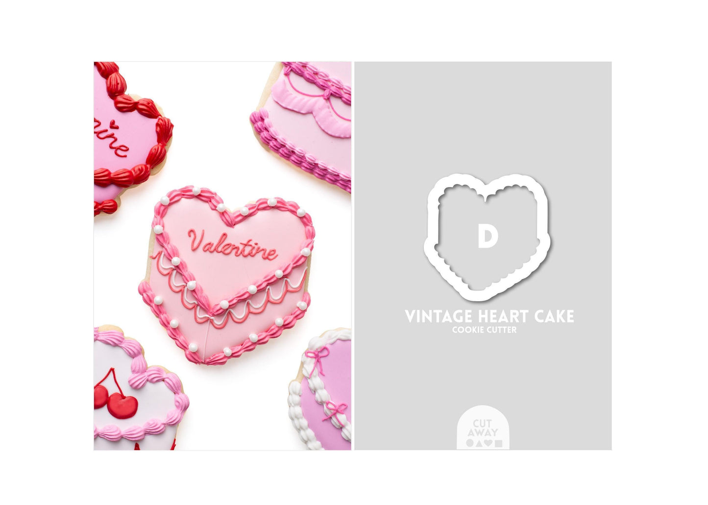 Vintage Heart Cakes Cookie Cutter